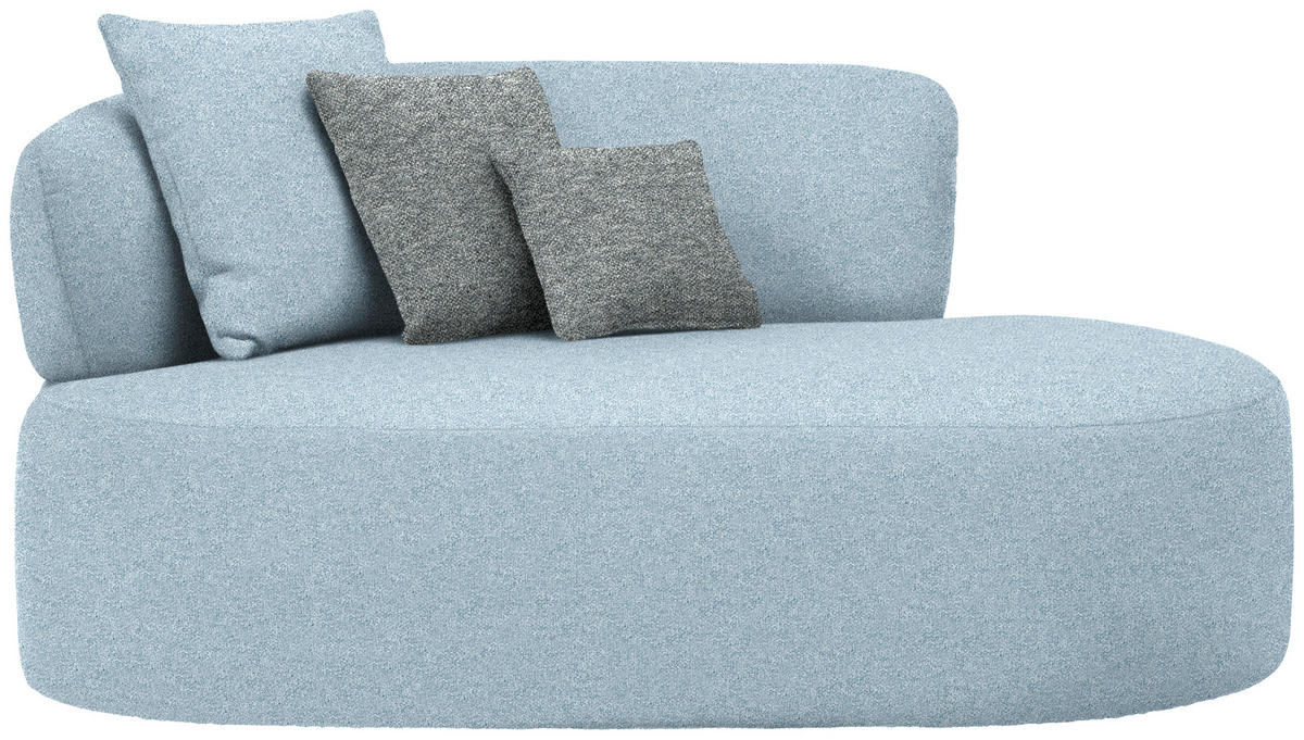 RÉCAMIERE in Flachgewebe Blau, Grau, Grün  - Blau/Schwarz, MODERN, Kunststoff/Textil (166/86/105cm) - Hom`in