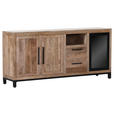 SIDEBOARD  175/80/43 cm 2 Schublade(n)  - Schwarz/Naturfarben, LIFESTYLE, Glas/Holz (175/80/43cm) - Landscape