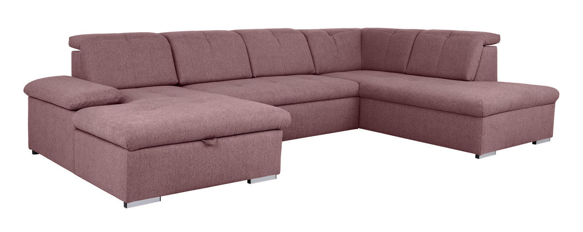 WOHNLANDSCHAFT in Beere  - Beere/Grau, Design, Textil/Metall (173/328/215cm) - MID.YOU