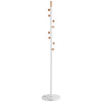 ŠATNÍ STOJAN - bílá/přírodní barvy, Design, kov/dřevo (35/178/35cm)