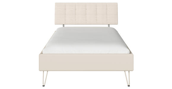 BETT 120/200 cm  in Champagner  - Champagner, Design, Holzwerkstoff/Textil (120/200cm) - Carryhome