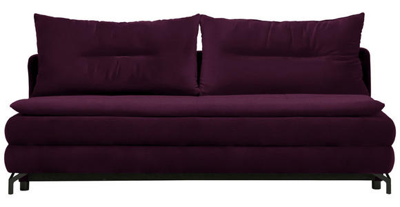 SCHLAFSOFA in Flachgewebe Violett  - Violett/Schwarz, MODERN, Textil/Metall (208/73/92/102cm) - Novel