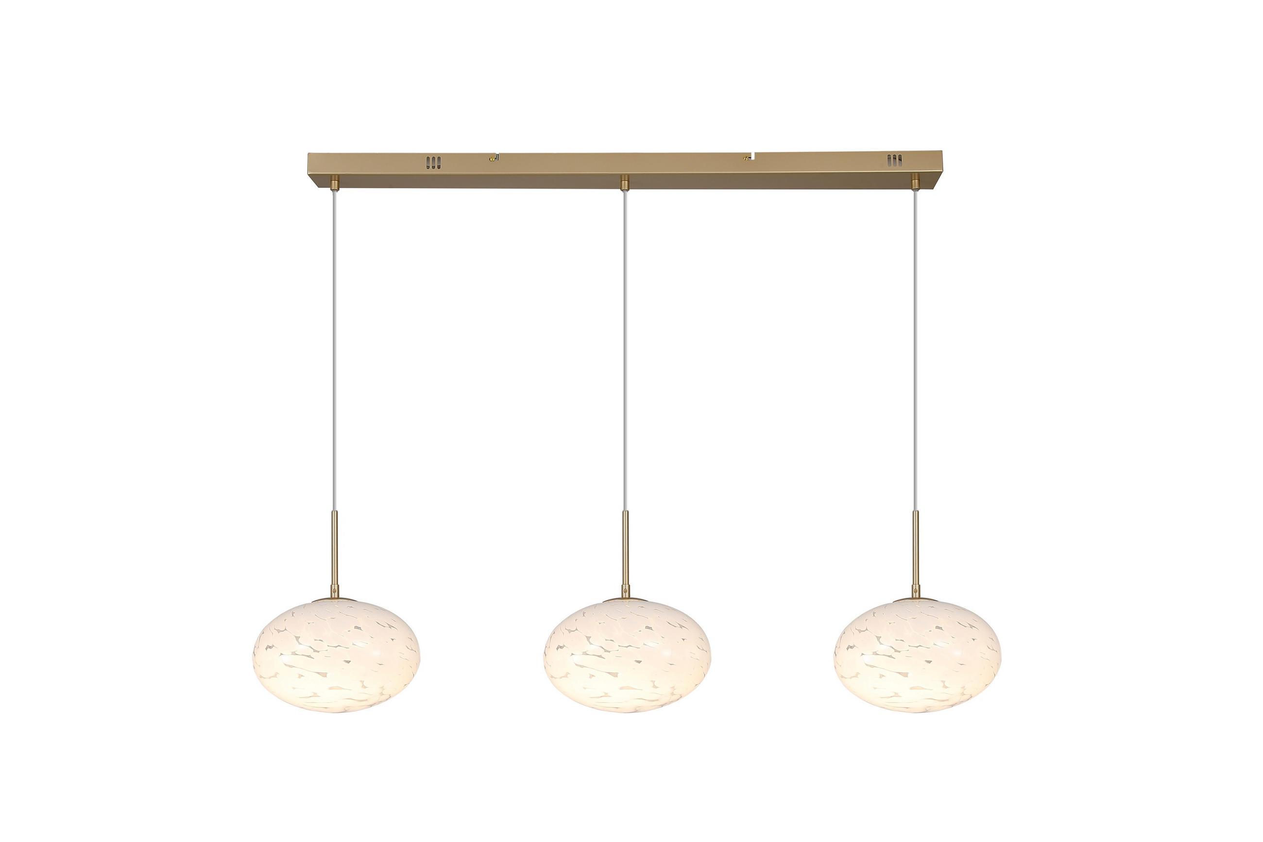 LAMPĂ SUSPENDATĂ CU LED  - alb/auriu, Basics, sticlă/metal (99/150/25cm)