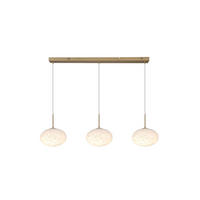 LAMPĂ SUSPENDATĂ CU LED  - alb/auriu, Basics, sticlă/metal (99/150/25cm)