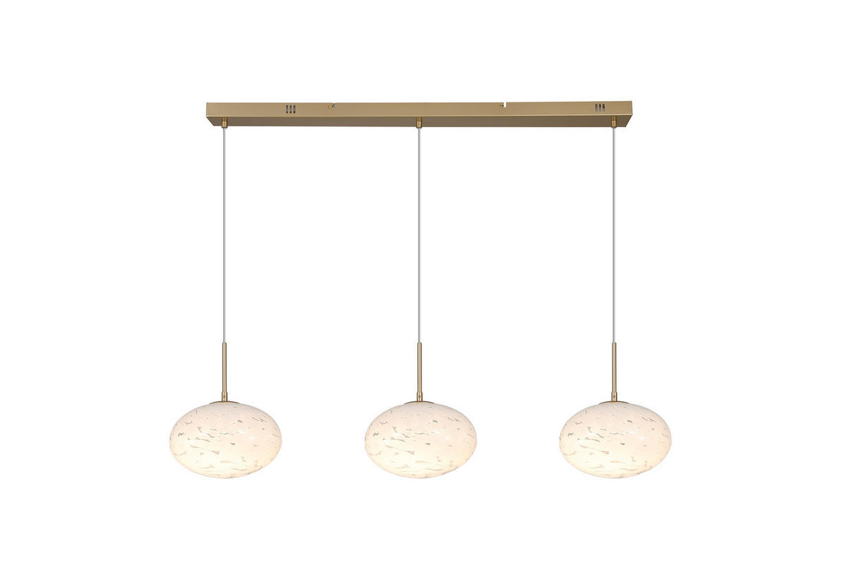 LAMPĂ SUSPENDATĂ CU LED  - alb/auriu, Basics, sticlă/metal (99/150/25cm)