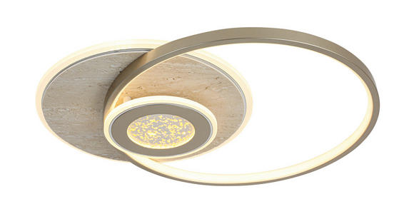 LED-DECKENLEUCHTE Travera 54,5/43/8 cm  - Sandfarben/Chromfarben, Design, Kunststoff/Stein (54,5/43/8cm) - Novel