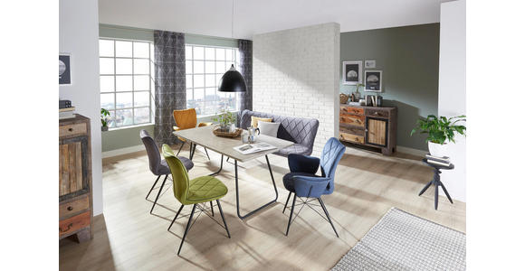 SITZBANK 166/85/66 cm in Grau, Schwarz - Schwarz/Grau, Design, Textil/Metall (166/85/66cm) - Hom`in