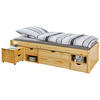 Stauraumbett mit Nachtkästchen  in Naturfarben  - Naturfarben, Basics, Holz (90/200cm) - MID.YOU