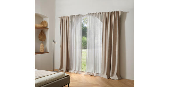 FERTIGVORHANG MINO halbtransparent 140/245 cm   - Silberfarben, KONVENTIONELL, Textil (140/245cm) - Dieter Knoll