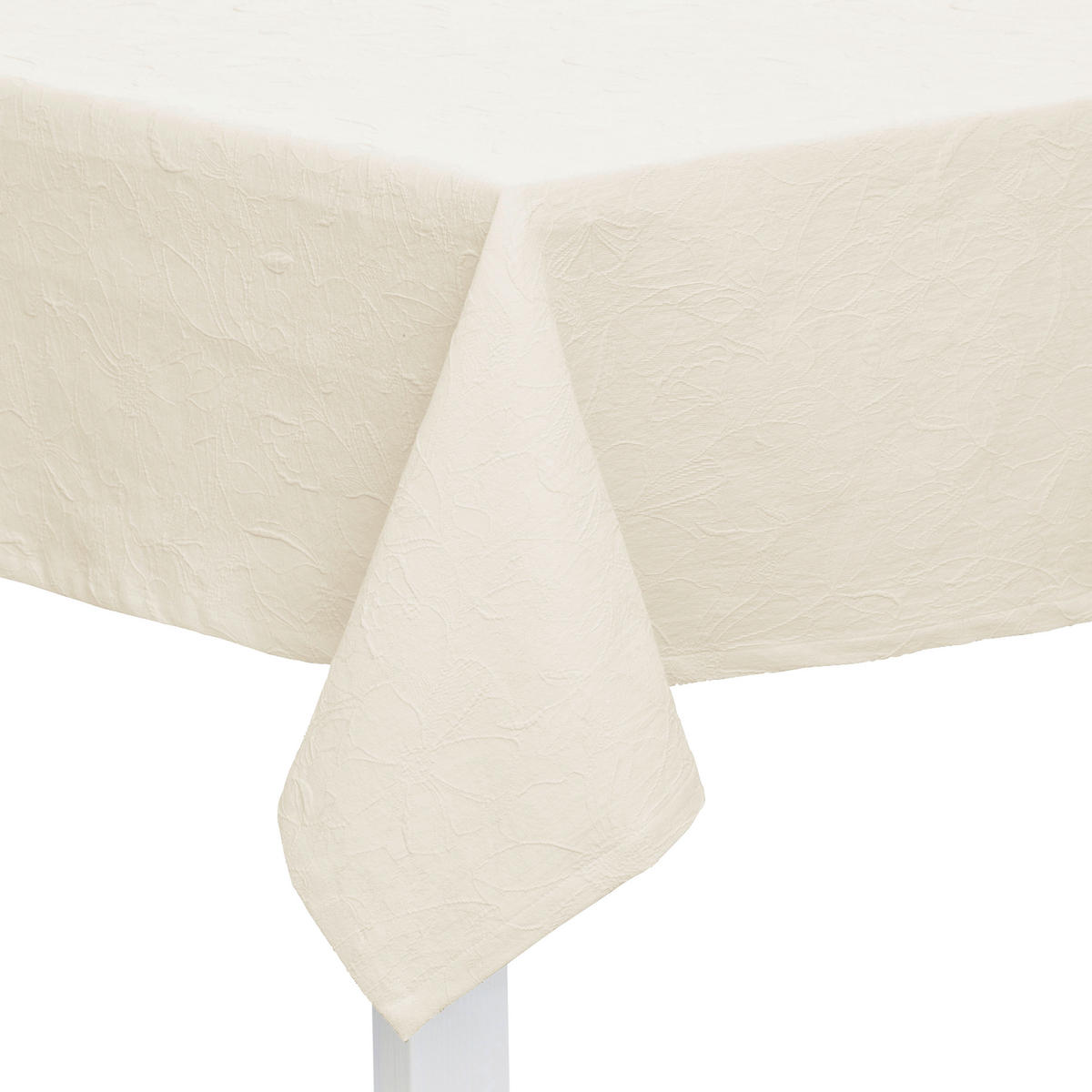 TISCHDECKE Juno 135/220 cm  - Weiß, KONVENTIONELL, Textil (135/220cm)