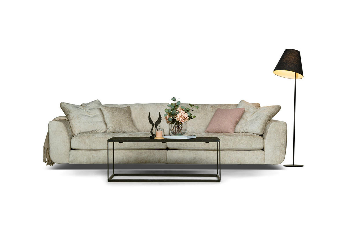 SOFFA i manchester grå  - grå, Klassisk, metall/trä (284/85/110cm) - Novel