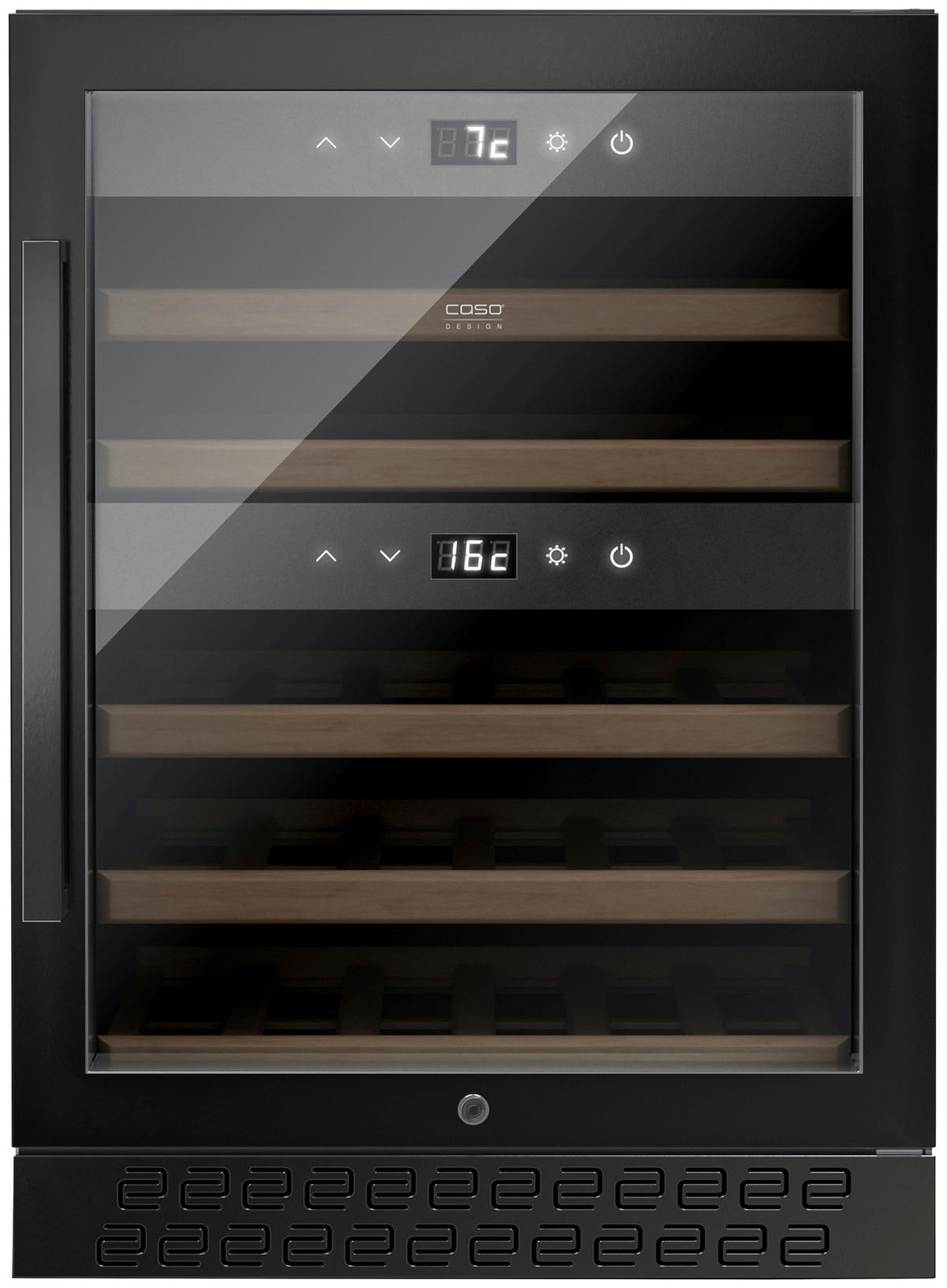 WEINKÜHLSCHRANK WineChef Pro 40 black  - Schwarz, Basics, Glas/Metall (59,5/82,5/64,0cm) - CASO Design