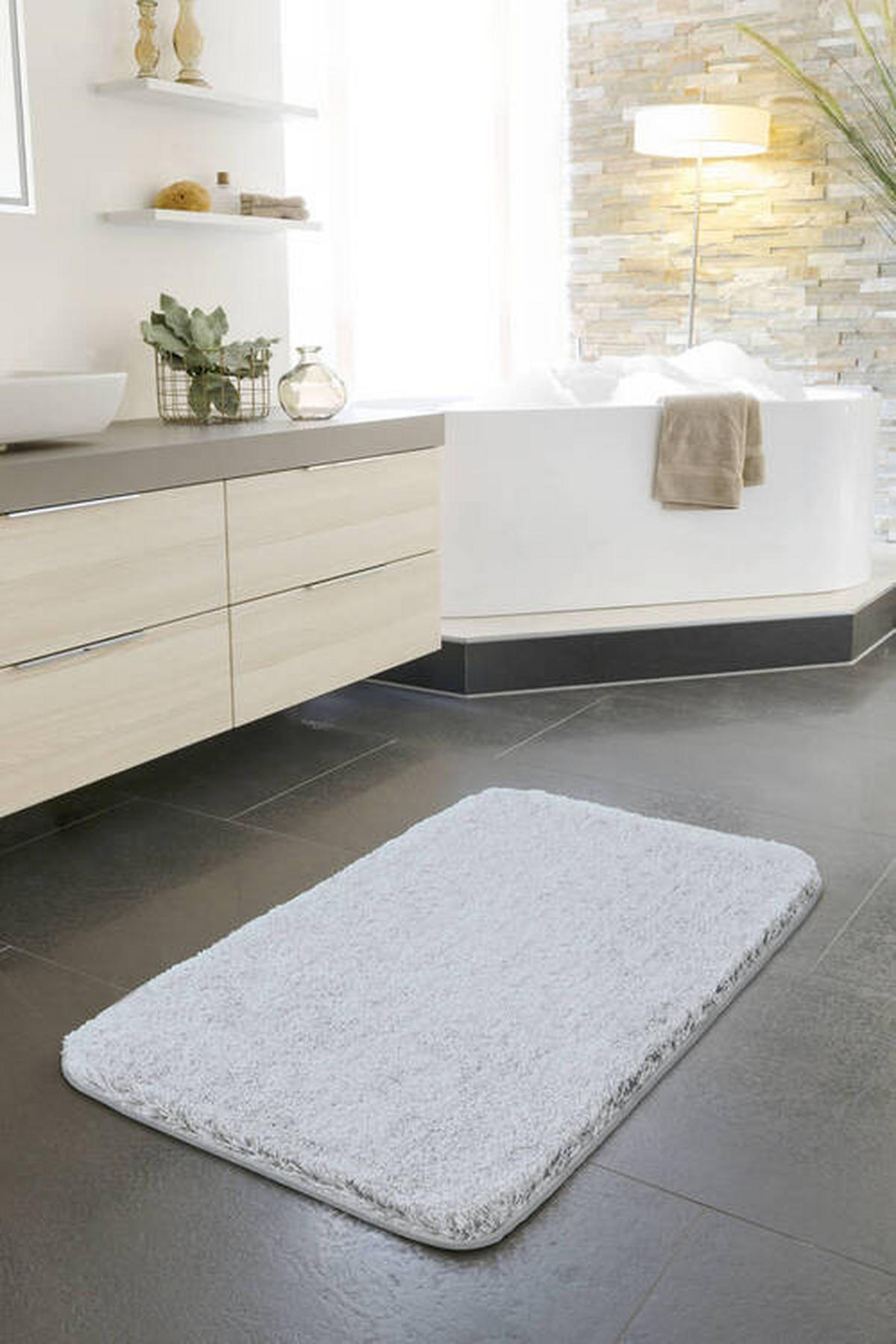 KOBEREC DO KOUPELNY, 70/120 cm - šedá, Basics, textil/plast (70/120cm) - Grund