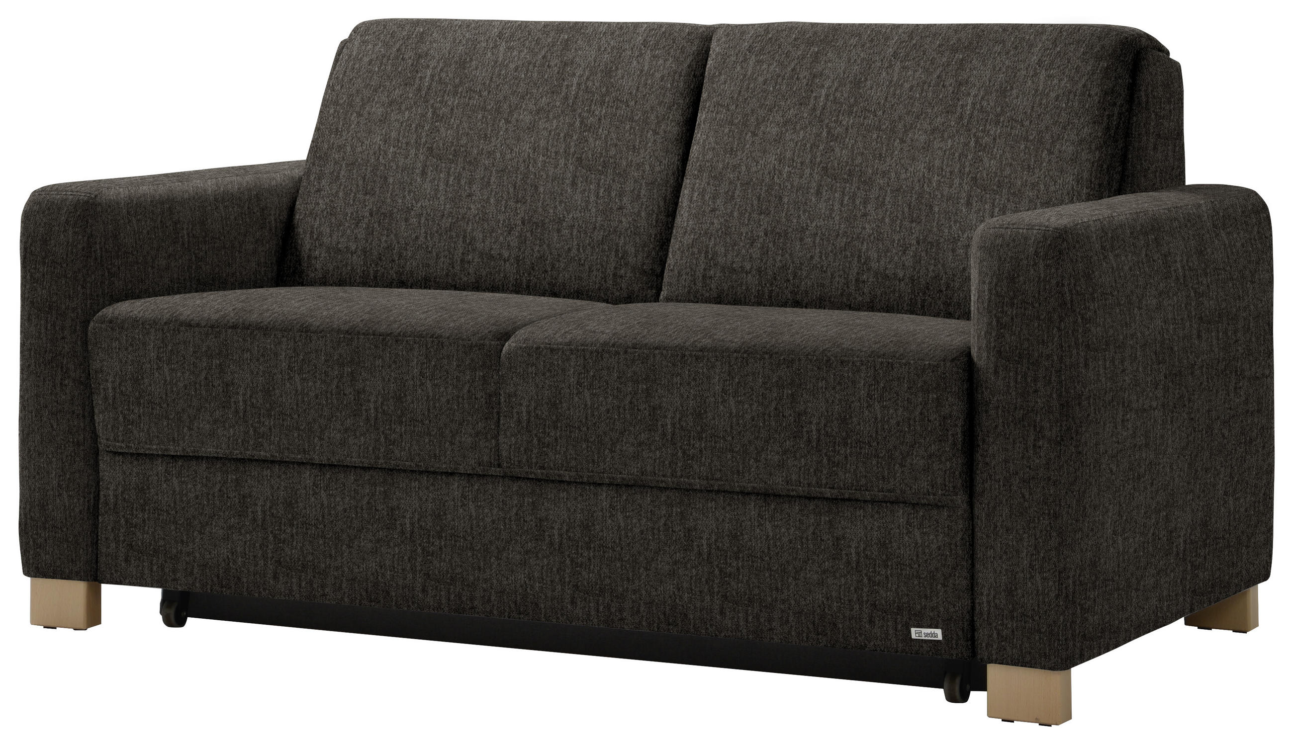 SCHLAFSOFA in Dunkelbraun  - Dunkelbraun/Naturfarben, KONVENTIONELL, Holz/Textil (160/86/92cm) - Sedda