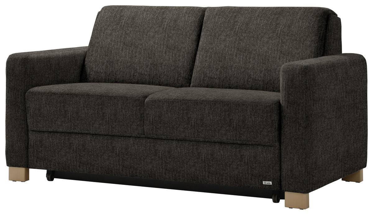SCHLAFSOFA Dunkelbraun  - Dunkelbraun/Naturfarben, KONVENTIONELL, Holz/Textil (160/86/92cm) - Sedda