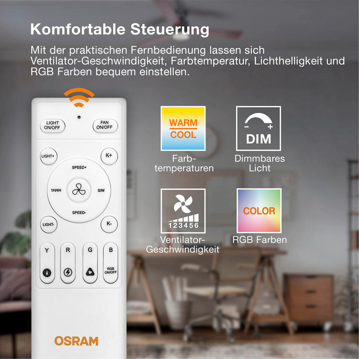 DECKENVENTILATOR - Design (106,5/27,5cm) - Osram