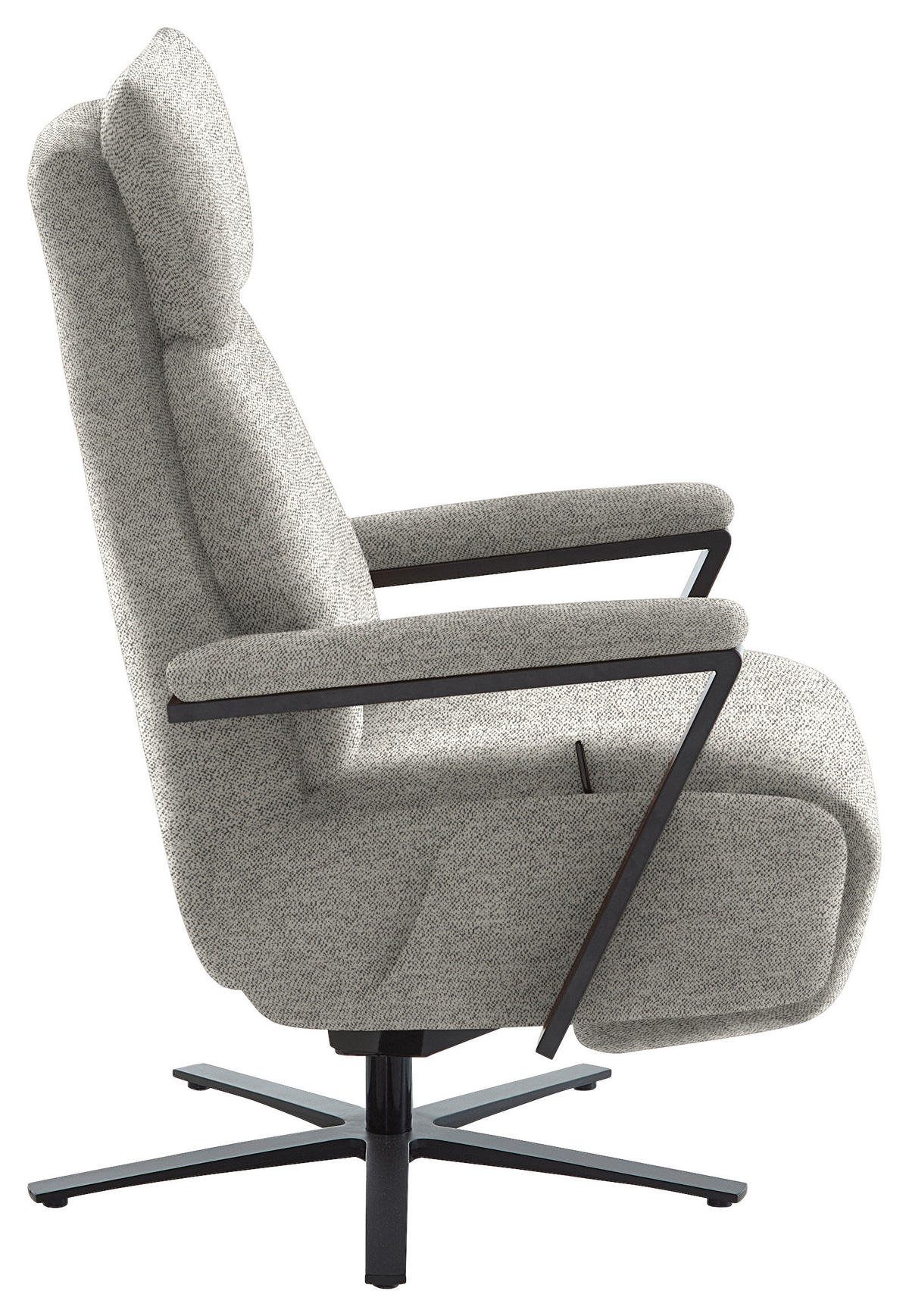 RELAXSESSEL in Textil Hellgrau  - Hellgrau/Schwarz, Design, Textil/Metall (68/117/85cm) - Cantus