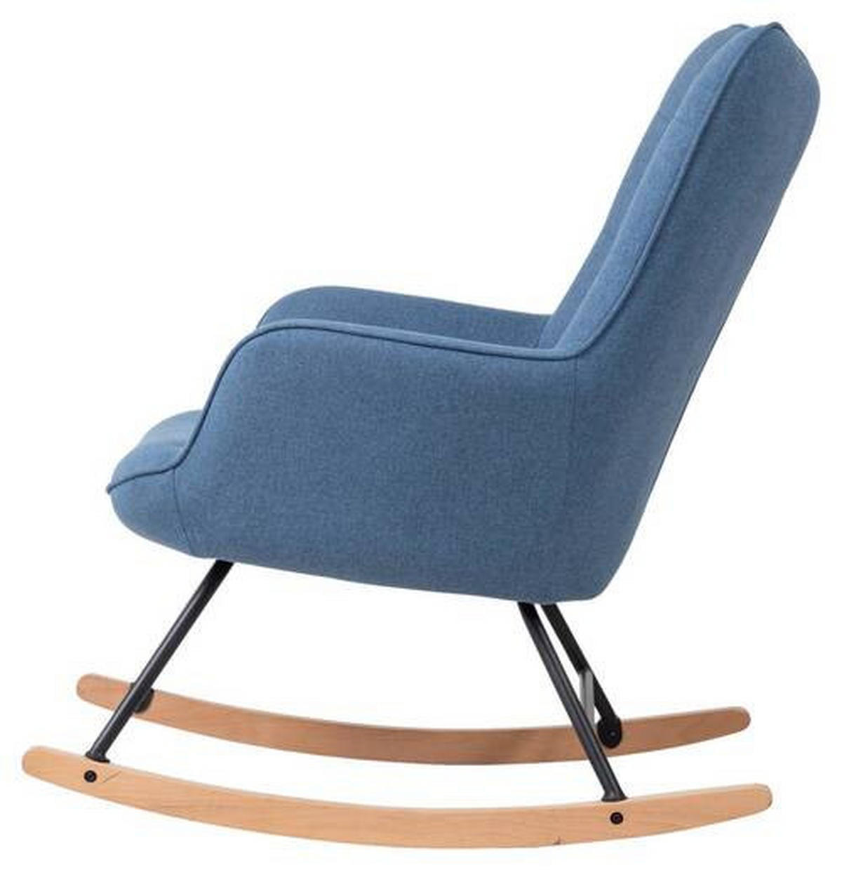 SCHAUKELSESSEL Webstoff Blau    - Blau/Buchefarben, MODERN, Holz/Textil (72/92/92cm) - MID.YOU