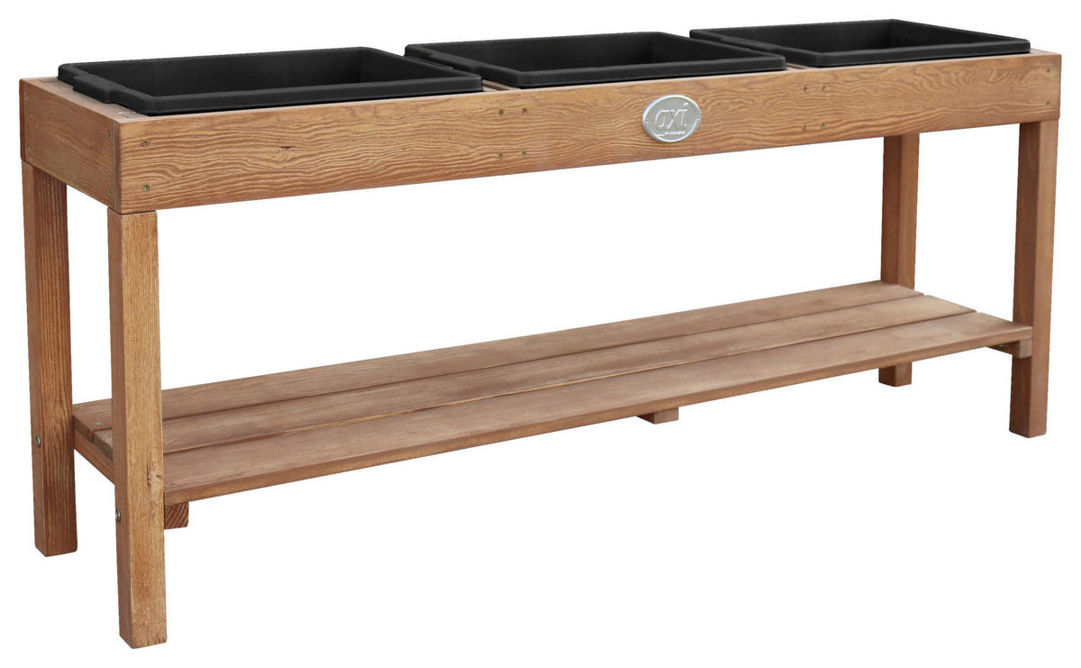 SAND- UND WASSERTISCH Holz, Kunststoff Braun, Schwarz  - Blau/Schwarz, KONVENTIONELL, Holz/Kunststoff (124/50/27cm) - Ambia Garden