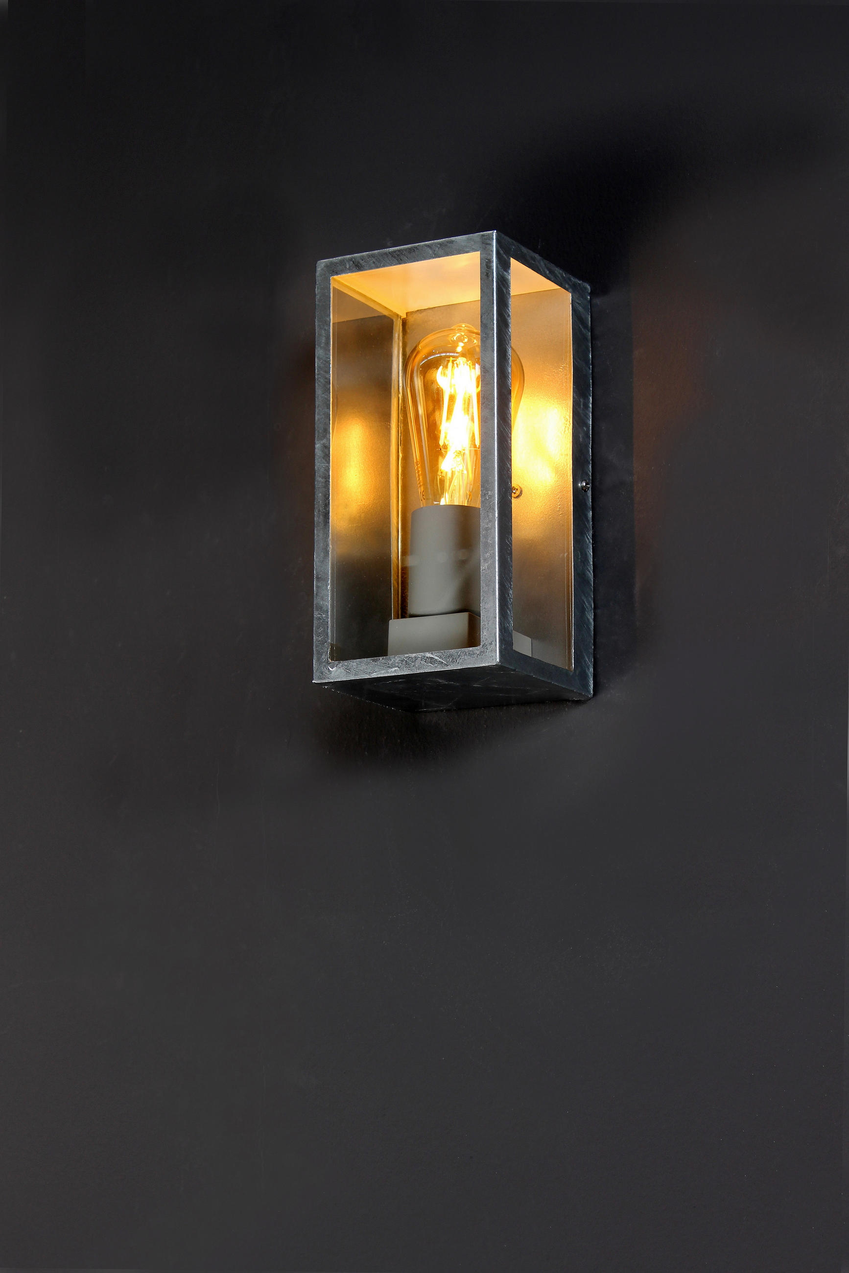 AUßENWANDLEUCHTE Karo   - Klar/Zinkfarben, Basics, Glas/Metall (23,6/11/11cm)
