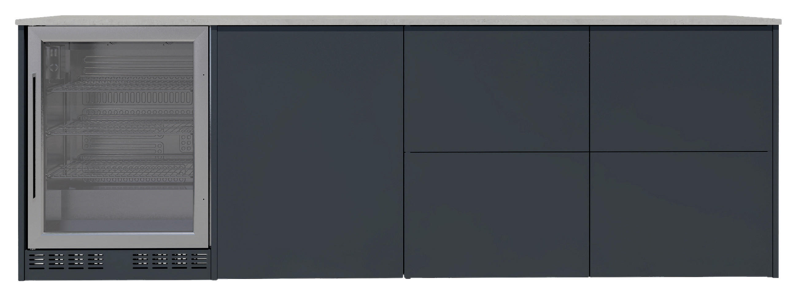 OUTDOORKÜCHE  - Sandfarben/Anthrazit, Basics, Glas/Keramik (262/92,5-98,5/63,3cm) - Dieter Knoll