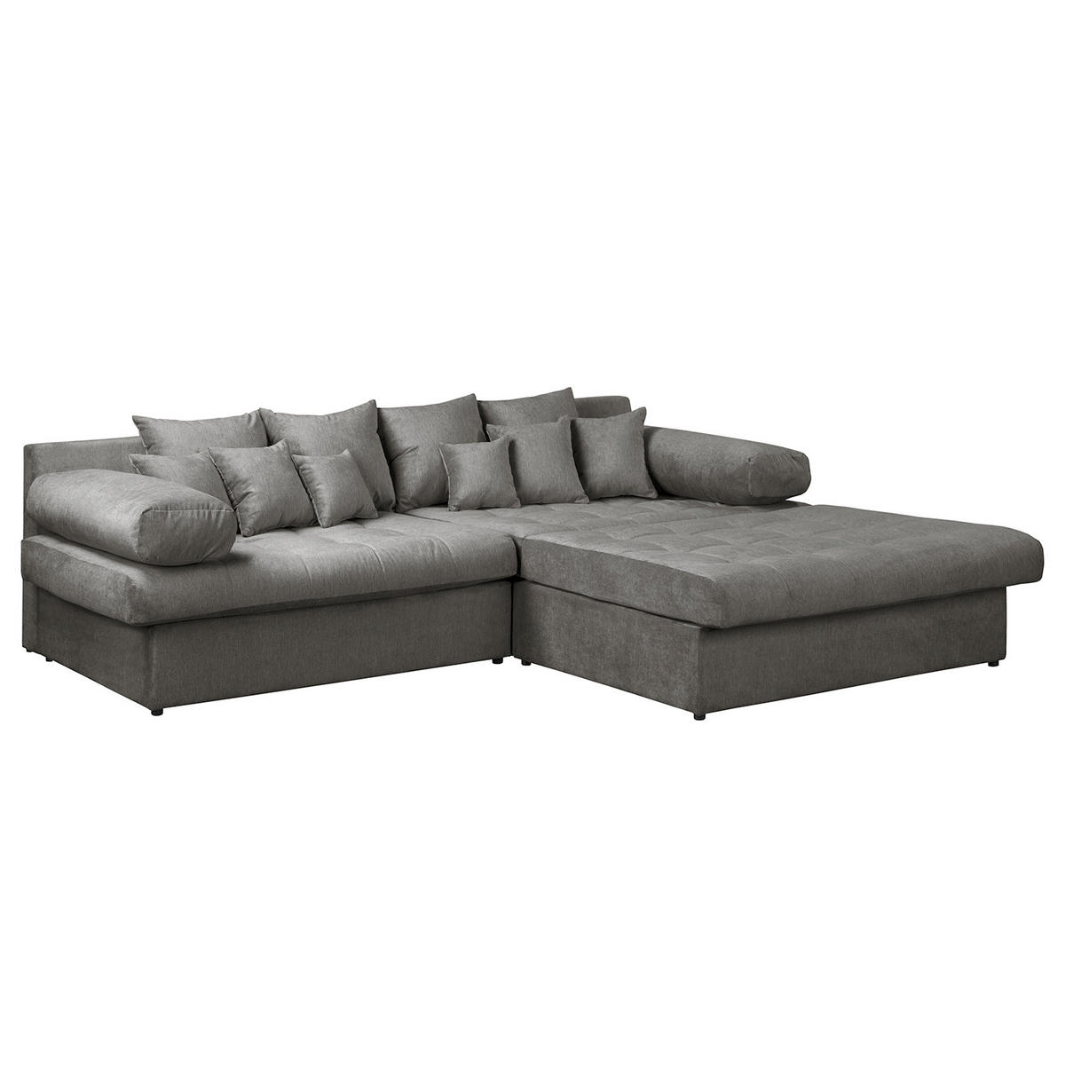 ECKSOFA Naomi Anthrazit Mikrofaser Rückenkissen  - Anthrazit/Schwarz, Design, Kunststoff/Textil (284/243cm) - P & B