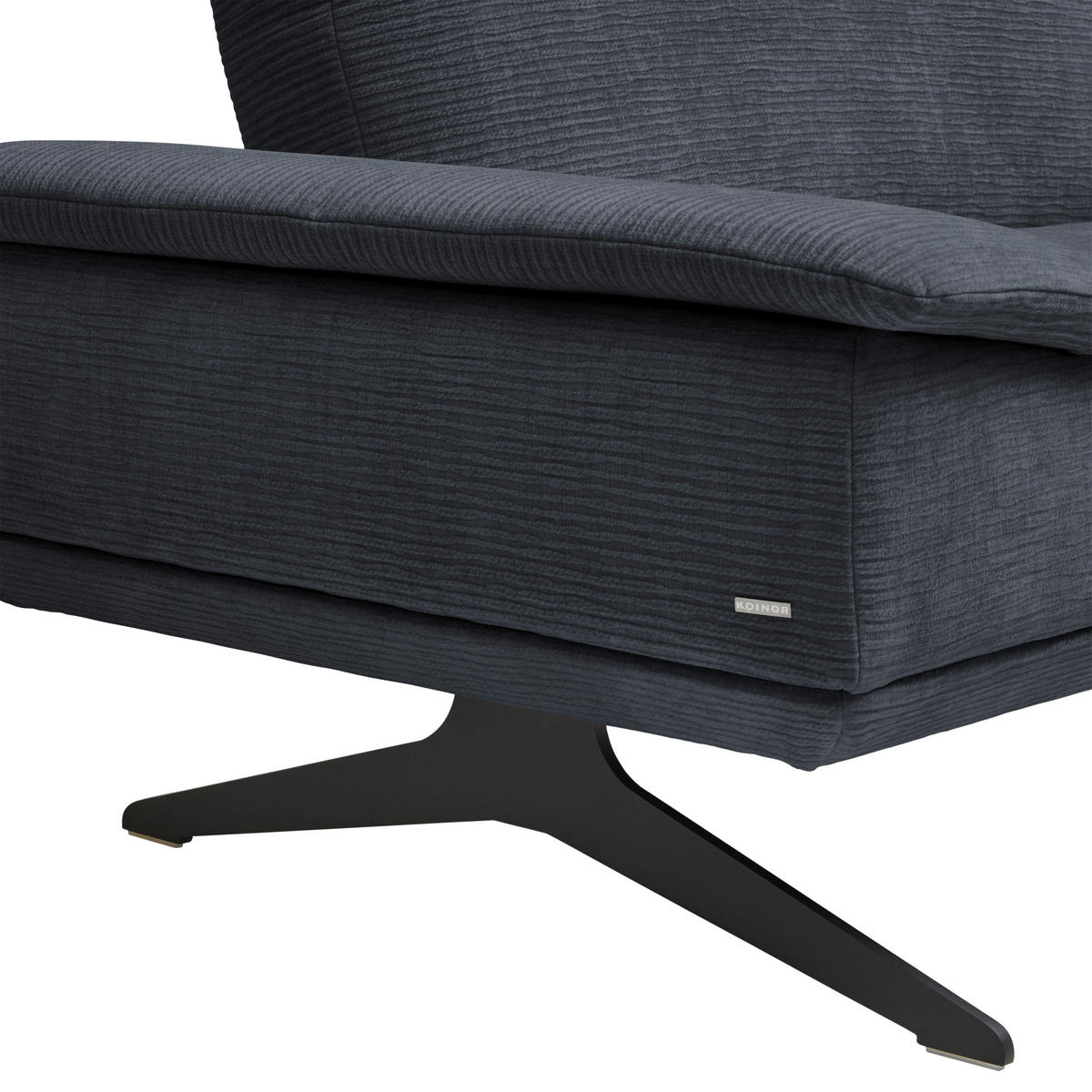 ECKSOFA in Flachgewebe Dunkelgrau  269/155 cm  - Dunkelgrau/Schwarz, Design, Textil/Metall (269/155cm) - Koinor