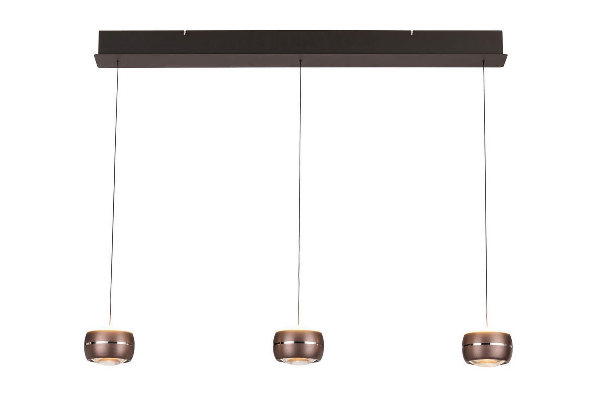 ZÁVESNÉ LED SVIETIDLO,   - hnedá, Basics, kov/sklo (100cm) - Dieter Knoll