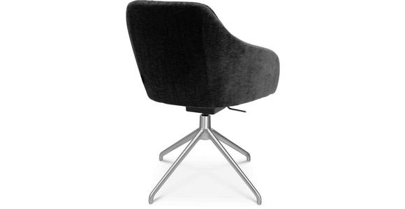 ARMLEHNSTUHL in Aluminium Velours - Graphitfarben/Alufarben, Design, Textil/Metall (58/81,5-84,5/60cm) - Johann Jakob