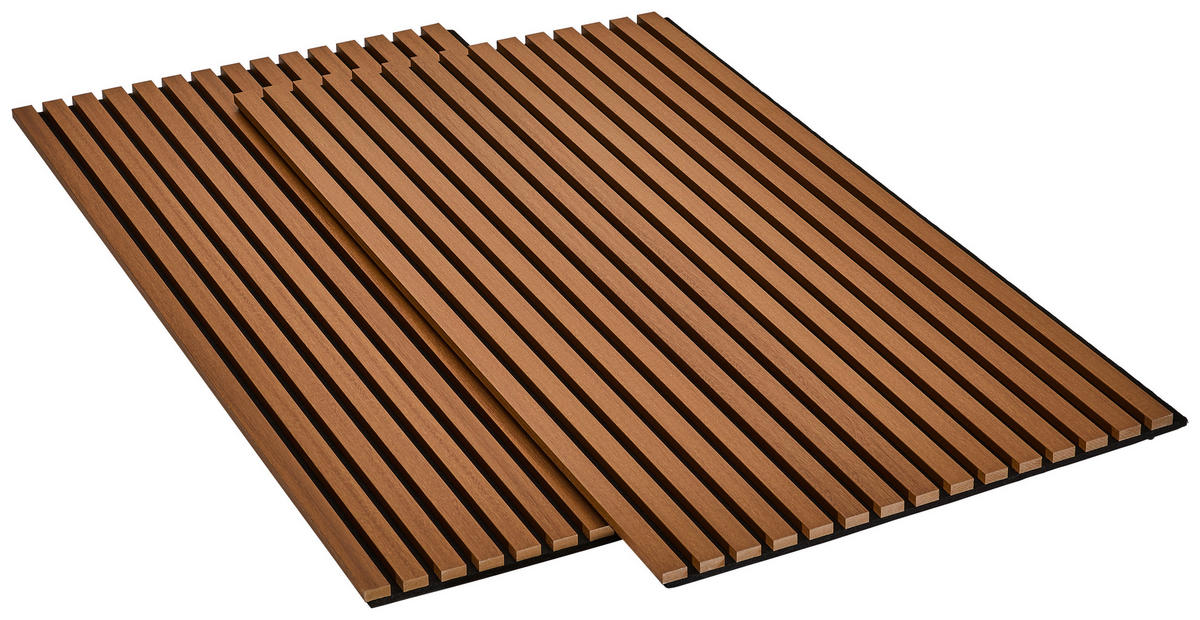 AKUSTICKÝ PANEL 60/120/2,1 cm   - černá/barvy vlašských ořechů, Basics, kompozitní dřevo/plast (60/120/2,1cm) - Boxxx