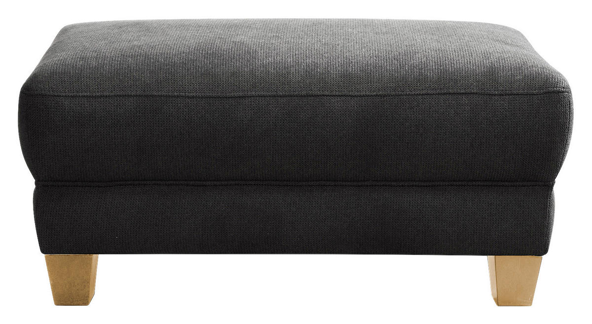 HOCKER in Textil Schwarz  - Schwarz/Naturfarben, Konventionell, Holz/Textil (101/45/66cm) - Sit & More