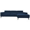 ECKSOFA Dunkelblau Webstoff  - Schwarz/Dunkelblau, Design, Textil/Metall (292/175cm) - MID.YOU