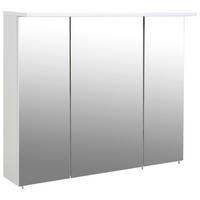 SPIEGELSCHRANK 90/72,3/16 cm  - Weiß Hochglanz/Silberfarben, MODERN, Glas/Holzwerkstoff (90/72,3/16cm) - MID.YOU