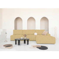 ECKSOFA  in Gelb  338/184 cm  - Gelb/Schwarz, Design, Textil (338/184cm) - MID.YOU