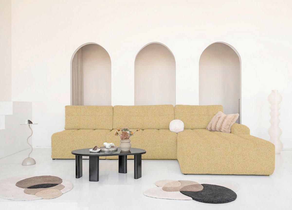 ECKSOFA  in Gelb  338/184 cm  - Gelb/Schwarz, Design, Textil (338/184cm) - MID.YOU