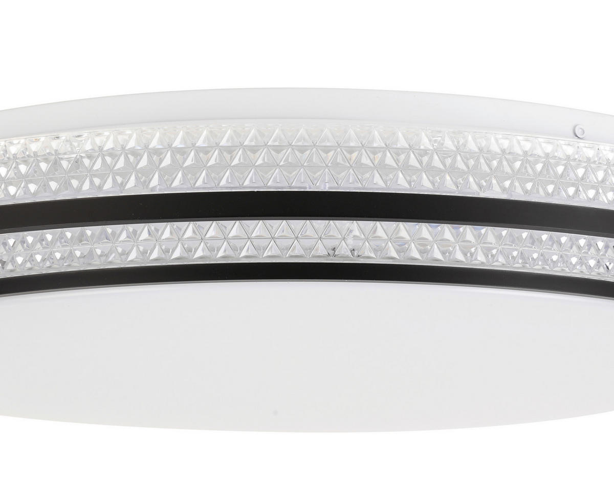 STROPNÉ LED SVIETIDLO, 51,5/9,5 cm  - čierna/biela, Basics, kov/plast (51,5/9,5cm) - Novel