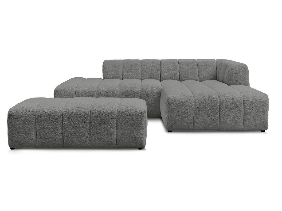ECKSOFA  ANNECY Dunkelgrau Bouclé  - Dunkelgrau/Schwarz, MODERN, Kunststoff/Textil (262/170cm)