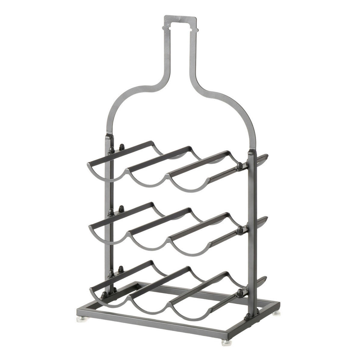 Boltze Home Weinregal Schwarz 22.3x54.5x30.8 cm