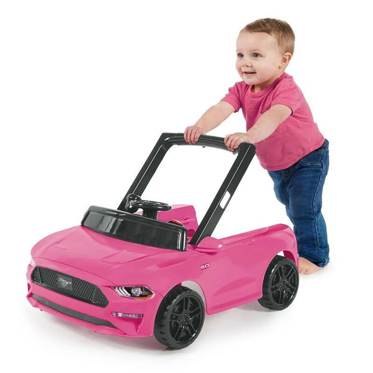 LAUFLERNWAGEN - Pink/Schwarz, Basics, Kunststoff/Textil (72,4/63,5/50cm)