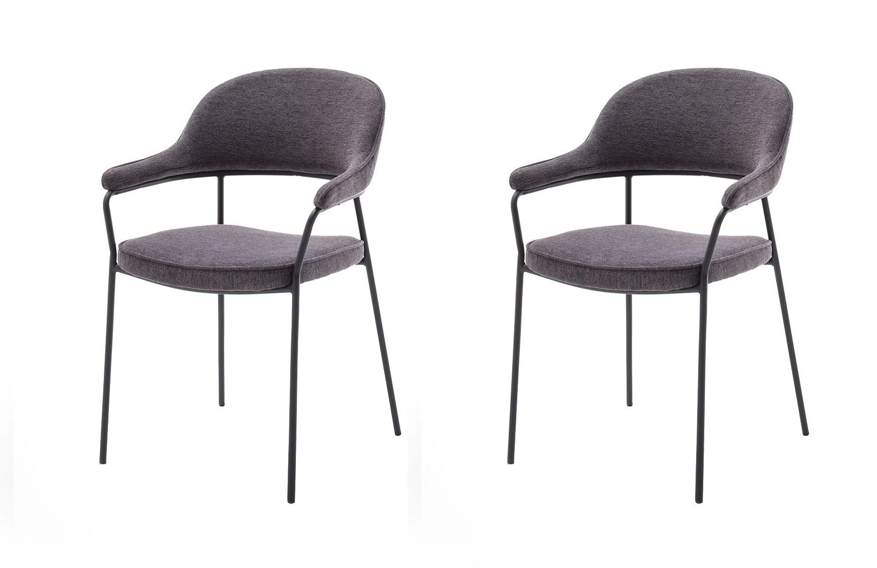 Livetastic Armlehnstuhl-Set Kindersley Dunkelgrau 56.5x85x56.5 cm