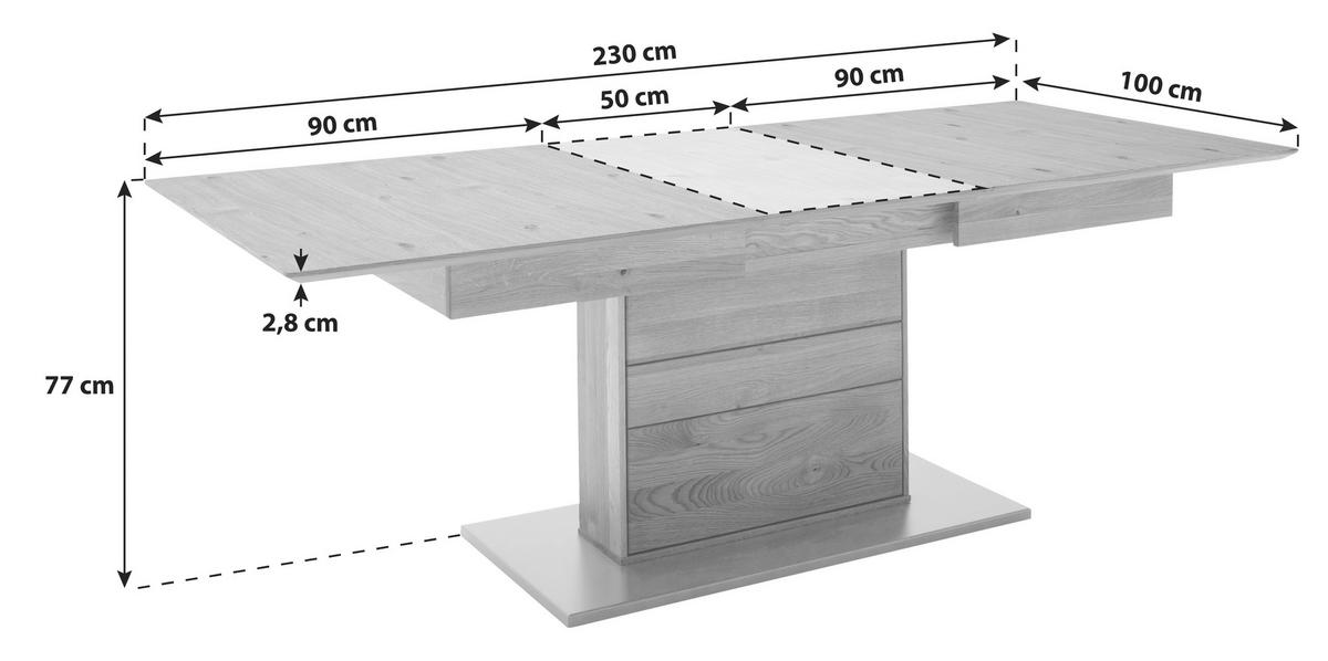 ESSTISCH in Holz, Holzwerkstoff 180-230/100/77 cm  - Wildeiche/Anthrazit, Natur, Holz/Holzwerkstoff (180-230/100/77cm) - MID.YOU