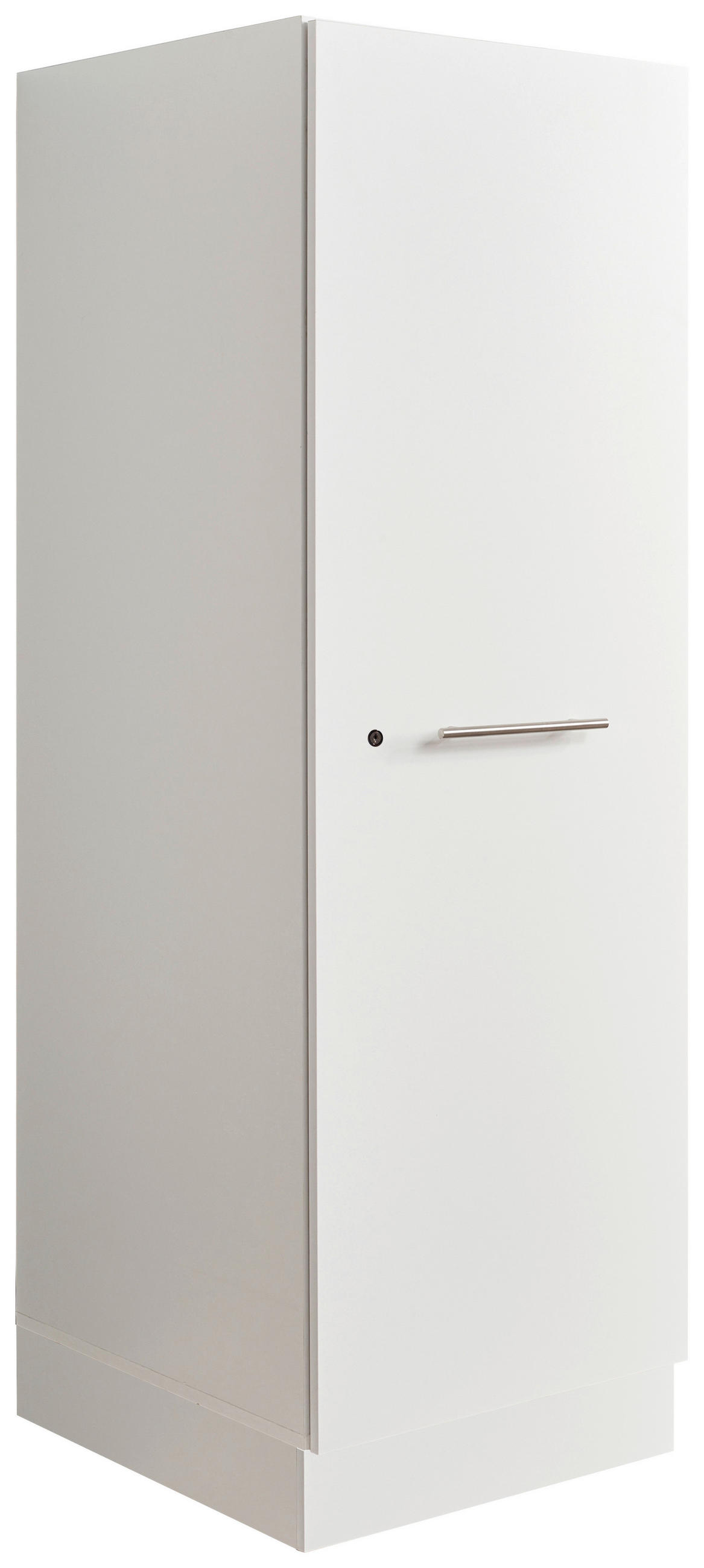 MEHRZWECKSCHRANK 50/162/67,5 cm,  in Weiß  - Silberfarben/Weiß, Design, Holzwerkstoff/Metall (50/162/67,5cm)