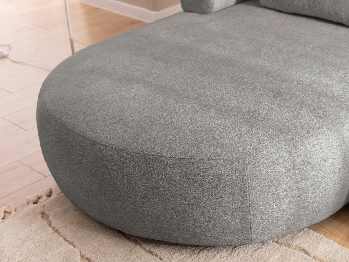 XXL-SESSEL Chenille Grau    - Schwarz/Grau, Design, Kunststoff/Textil (122/76/156cm) - Livetastic