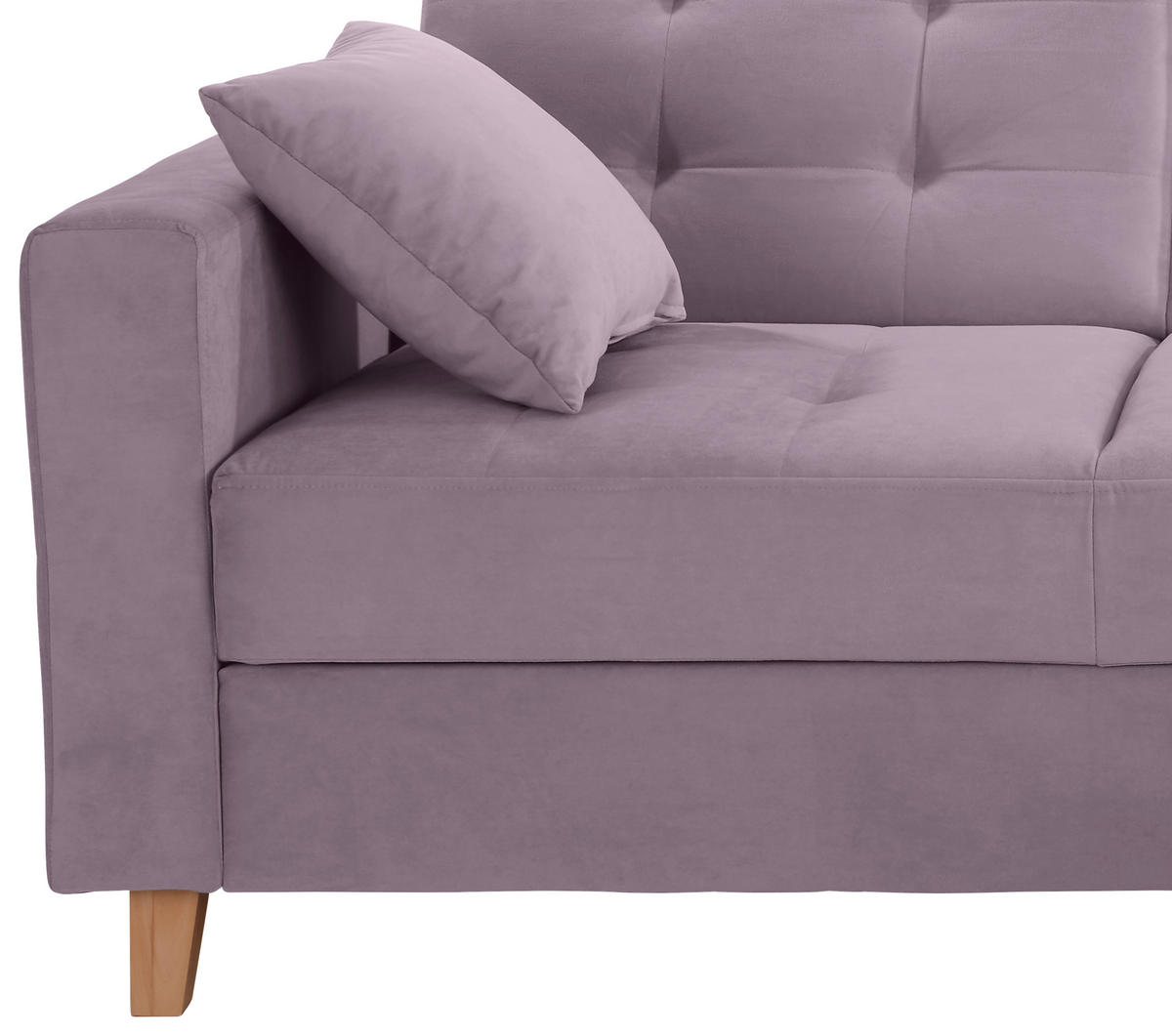 ECKSOFA Flieder Samt  - Flieder/Naturfarben, Design, Holz/Textil (231/160cm) - Livetastic