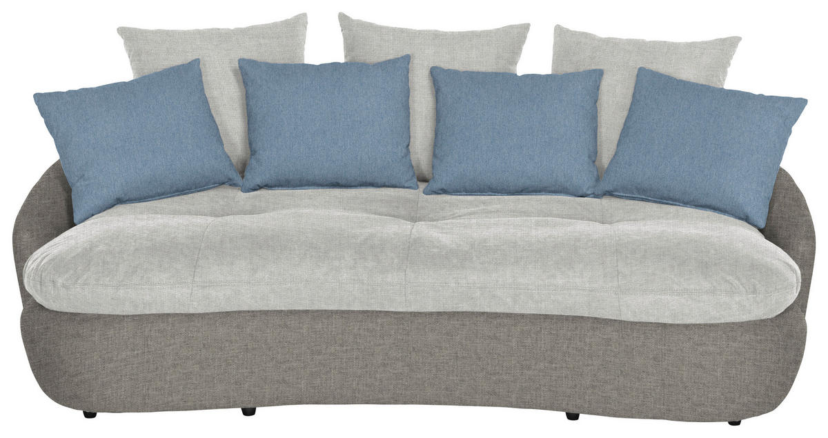 ÓRIÁS KANAPÉ textil szürke  - fekete/kék, Basics, műanyag/textil (238/80/143cm) - Welnova