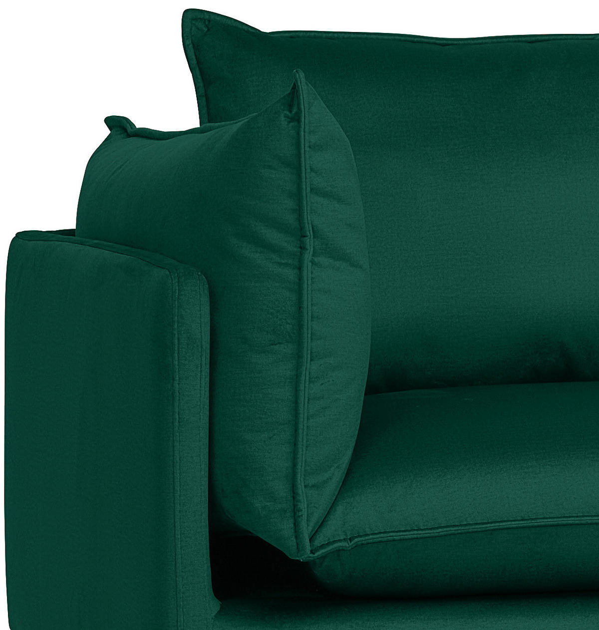 ECKSOFA in Samt Grün  - Schwarz/Grün, Design, Textil/Metall (241/200cm) - Carryhome