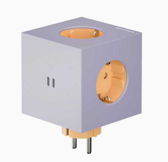 STECKDOSENWÜRFEL - Violett, Basics, Kunststoff (7,6/7,6/11,3cm) - AVOLT