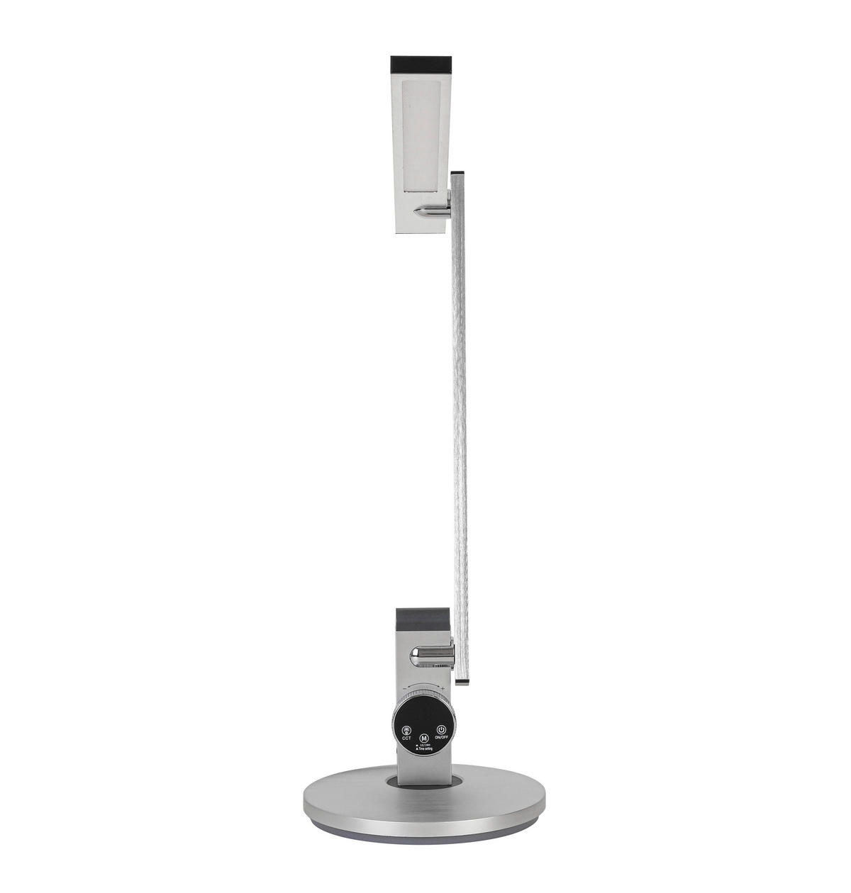 LED LAMPA NA PÍSACÍ STÔL, otočný stmievač, 19/65/45,2 cm - čierna/strieborná, Basics, kov/plast (19/65/45,2cm) - Novel
