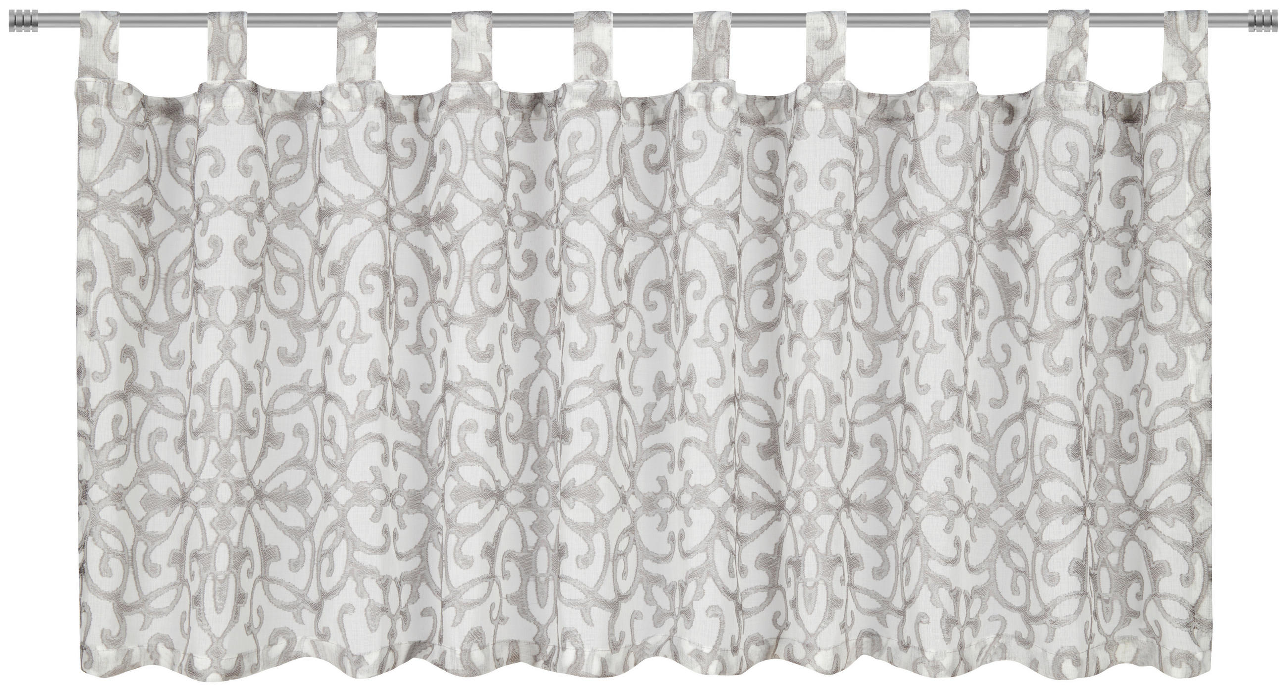 KURZGARDINE   140/48 cm   - Weiß/Grau, Design, Textil (140/48cm) - Esposa