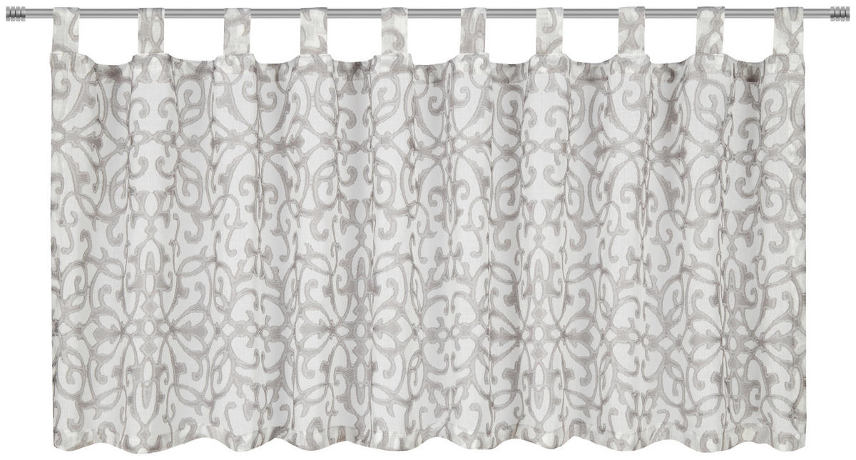 KURZGARDINE   140/48 cm   - Weiß/Grau, Design, Textil (140/48cm) - Esposa